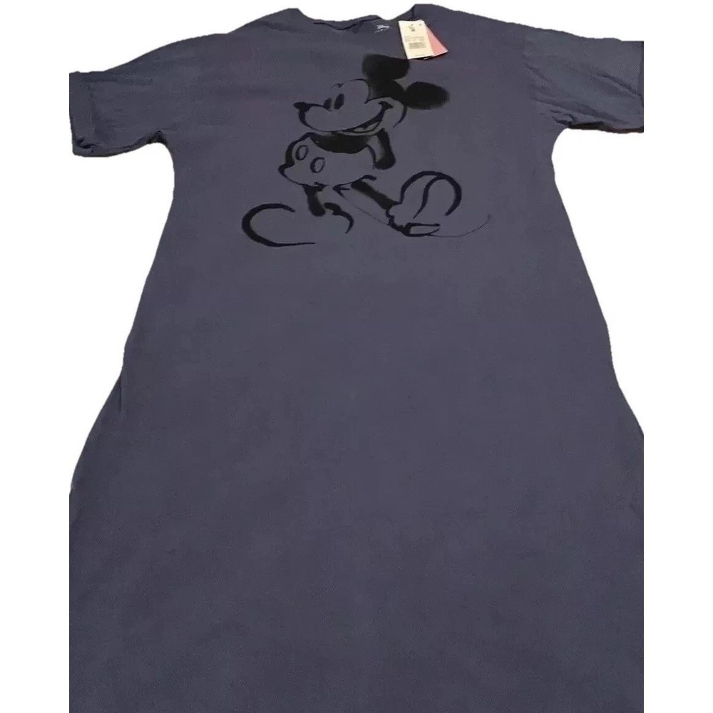 New Disney Mickey Mouse Pajama Shirt M PJ's Blueβ Longer At 42"